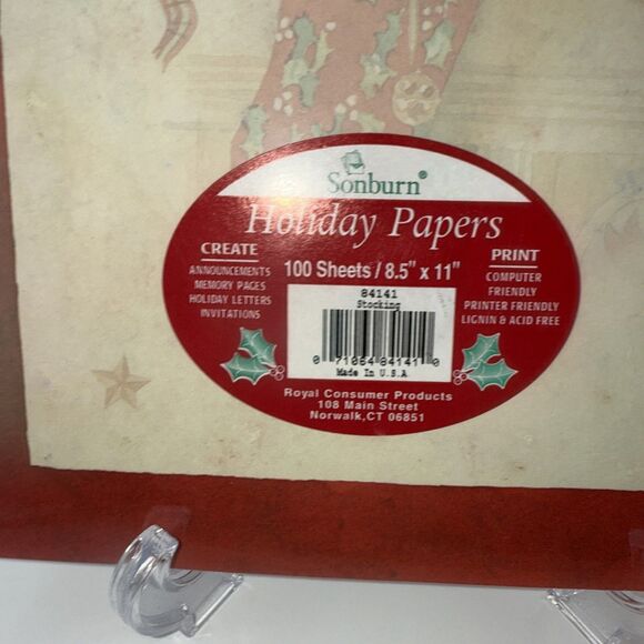 Sonburn Holiday Paper Colorful Christmas Stocking 100 Sheets New Sealed Crafts - Picture 2 of 7